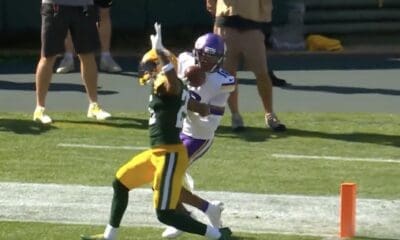 Minnesota Vikings WR Justin Jefferson hauls in a touchdown pass, helping them start the 2024 NFL season 4-0